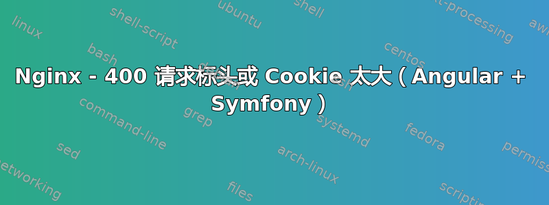 Nginx - 400 请求标头或 Cookie 太大（Angular + Symfony）