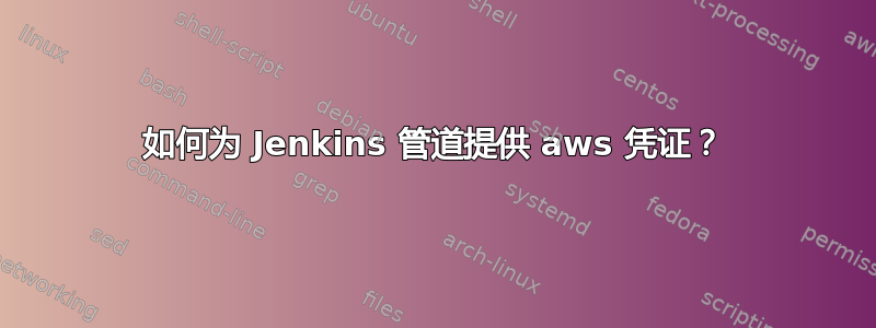 如何为 Jenkins 管道提供 aws 凭证？