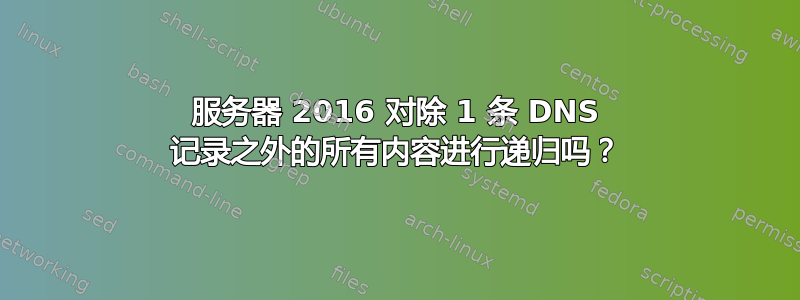 服务器 2016 对除 1 条 DNS 记录之外的所有内容进行递归吗？