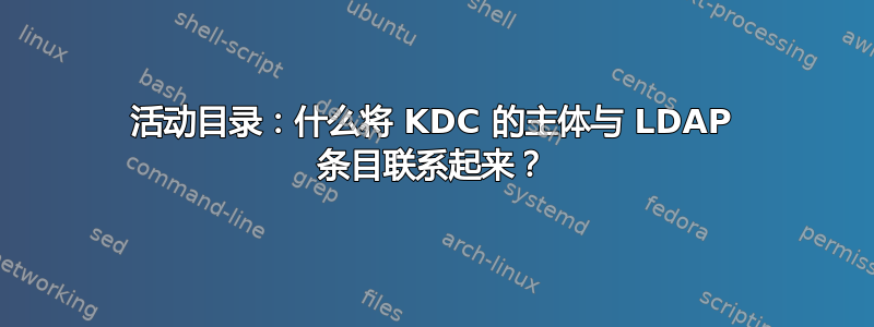 活动目录：什么将 KDC 的主体与 LDAP 条目联系起来？