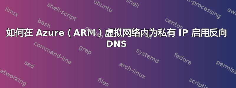 如何在 Azure（ARM）虚拟网络内为私有 IP 启用反向 DNS