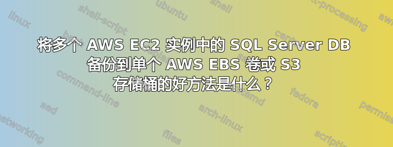 将多个 AWS EC2 实例中的 SQL Server DB 备份到单个 AWS EBS 卷或 S3 存储桶的好方法是什么？