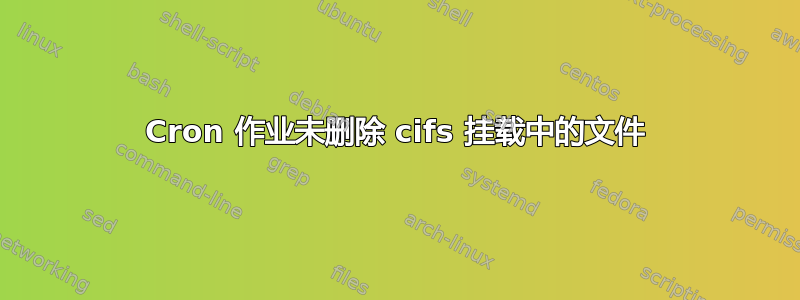 Cron 作业未删除 cifs 挂载中的文件