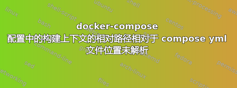 docker-compose 配置中的构建上下文的相对路径相对于 compose yml 文件位置未解析