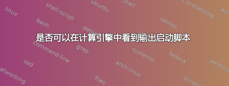 是否可以在计算引擎中看到输出启动脚本