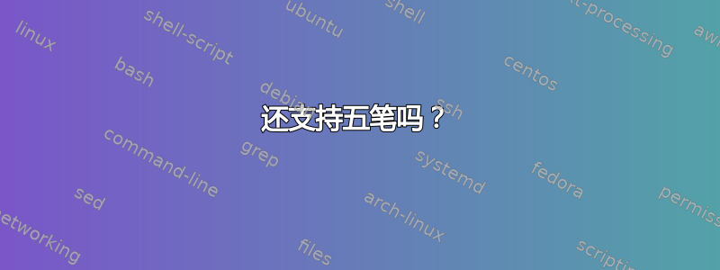 还支持五笔吗？