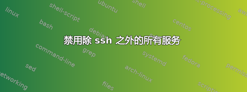 禁用除 ssh 之外的所有服务