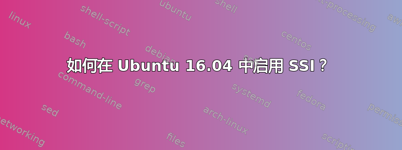 如何在 Ubuntu 16.04 中启用 SSI？