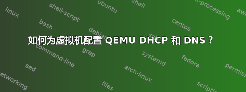 如何为虚拟机配置 QEMU DHCP 和 DNS？