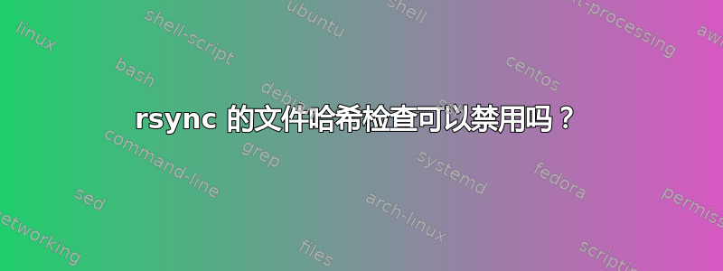 rsync 的文件哈希检查可以禁用吗？