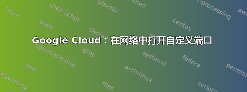 Google Cloud：在网络中打开自定义端口