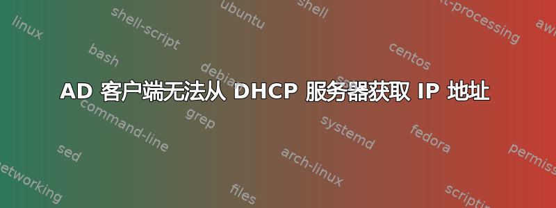 AD 客户端无法从 DHCP 服务器获取 IP 地址