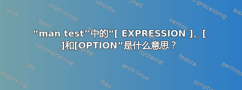 “man test”中的“[ EXPRESSION ]、[ ]和[OPTION”是什么意思？