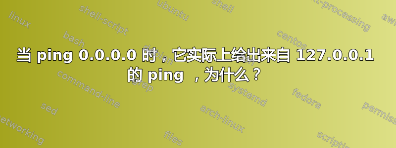 当 ping 0.0.0.0 时，它实际上给出来自 127.0.0.1 的 ping ，为什么？