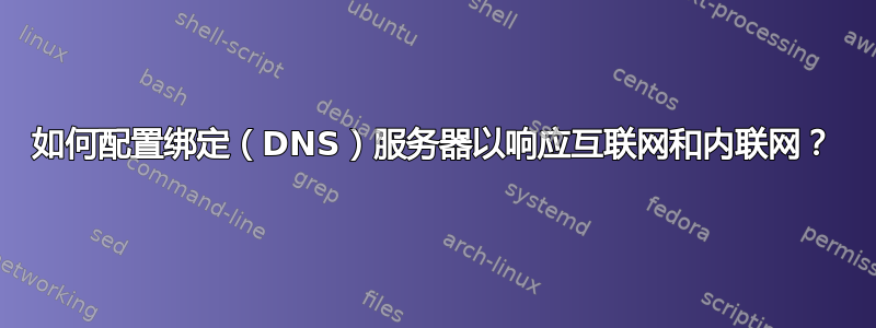 如何配置绑定（DNS）服务器以响应互联网和内联网？