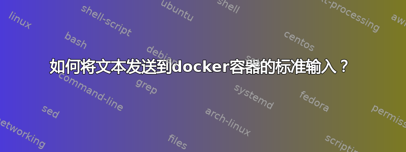 如何将文本发送到docker容器的标准输入？