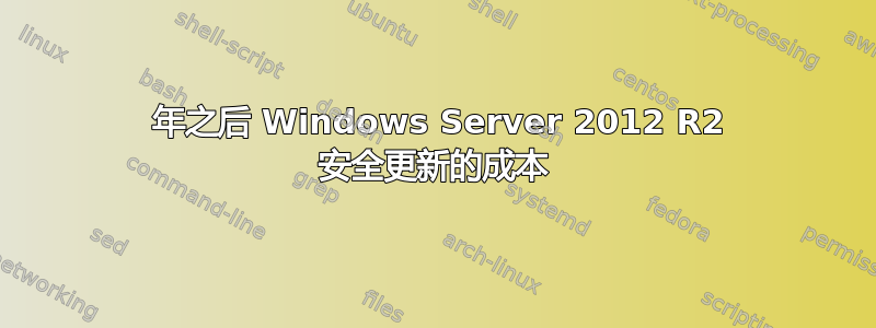 2018 年之后 Windows Server 2012 R2 安全更新的成本