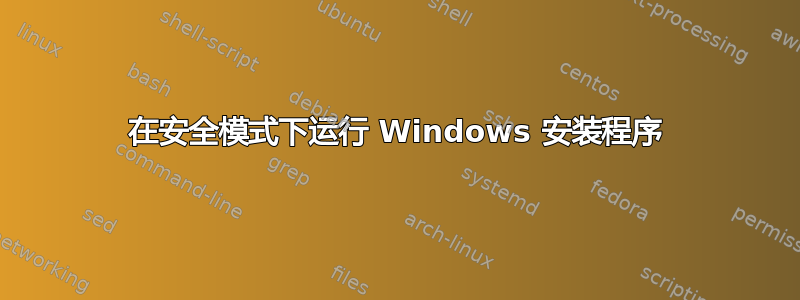 在安全模式下运行 Windows 安装程序