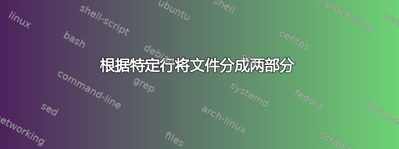 根据特定行将文件分成两部分