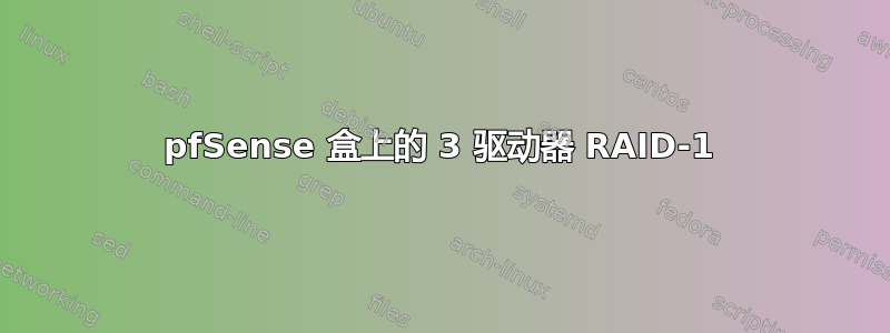 pfSense 盒上的 3 驱动器 RAID-1