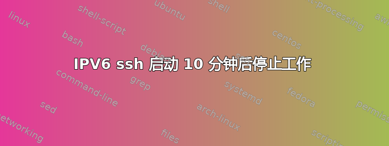 IPV6 ssh 启动 10 分钟后停止工作