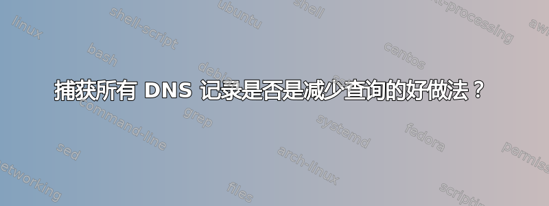 捕获所有 DNS 记录是否是减少查询的好做法？