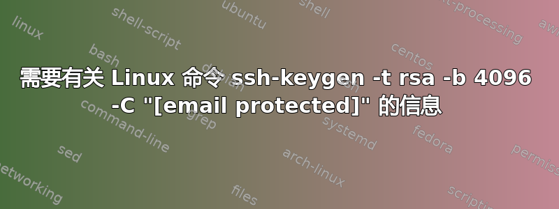 需要有关 Linux 命令 ssh-keygen -t rsa -b 4096 -C "[email protected]" 的信息