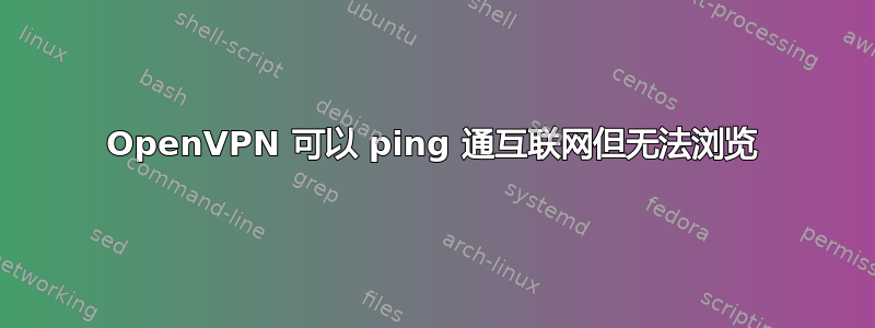 OpenVPN 可以 ping 通互联网但无法浏览