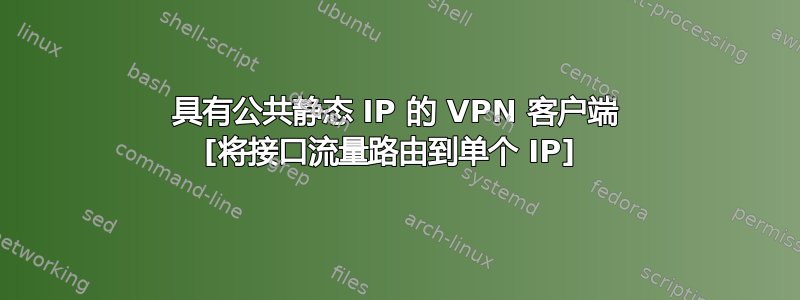 具有公共静态 IP 的 VPN 客户端 [将接口流量路由到单个 IP] 