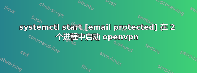 systemctl start [email protected] 在 2 个进程中启动 openvpn