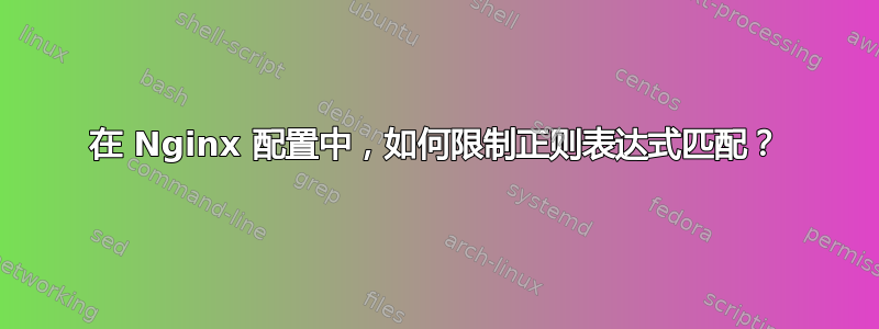 在 Nginx 配置中，如何限制正则表达式匹配？