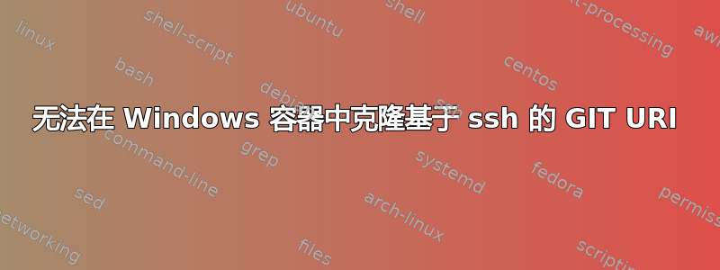 无法在 Windows 容器中克隆基于 ssh 的 GIT URI