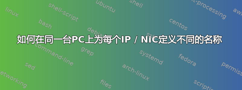 如何在同一台PC上为每个IP / NIC定义不同的名称