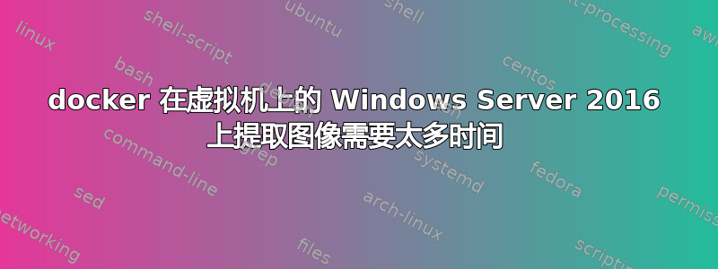 docker 在虚拟机上的 Windows Server 2016 上提取图像需要太多时间