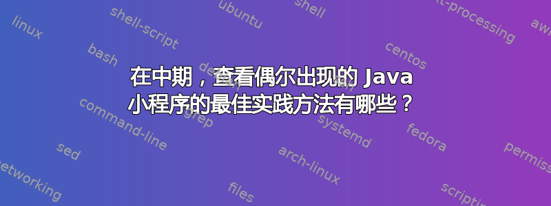 在中期，查看偶尔出现的 Java 小程序的最佳实践方法有哪些？