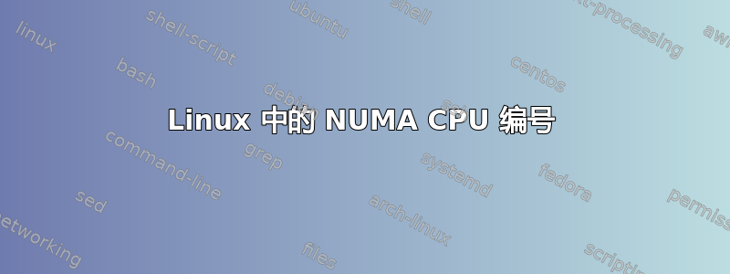 Linux 中的 NUMA CPU 编号