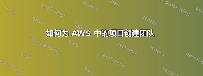 如何为 AWS 中的项目创建团队