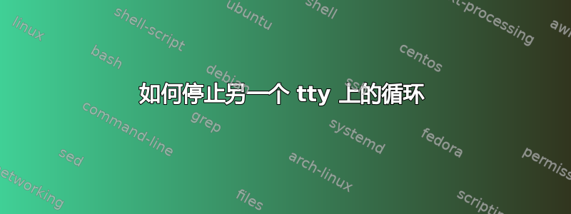 如何停止另一个 tty 上的循环