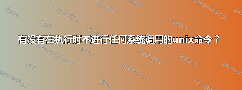 有没有在执行时不进行任何系统调用的unix命令？