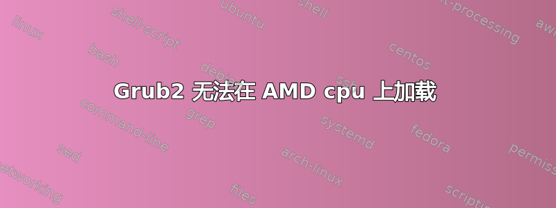 Grub2 无法在 AMD cpu 上加载