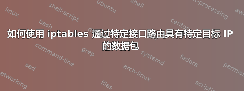 如何使用 iptables 通过特定接口路由具有特定目标 IP 的数据包