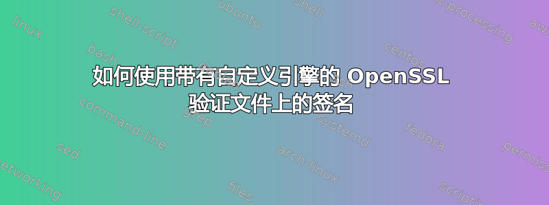 如何使用带有自定义引擎的 OpenSSL 验证文件上的签名