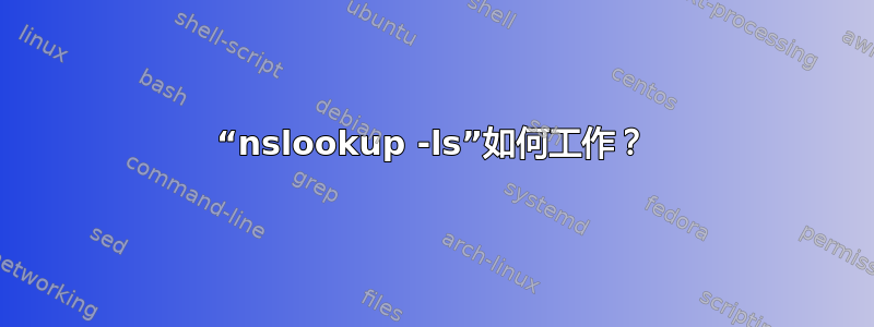 “nslookup -ls”如何工作？