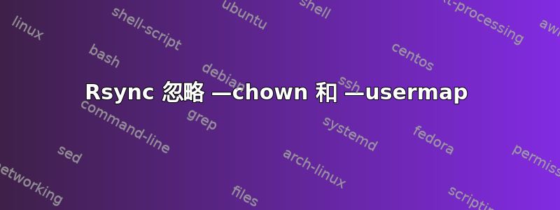 Rsync 忽略 —chown 和 —usermap