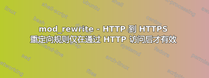 mod_rewrite - HTTP 到 HTTPS 重定向规则仅在通过 HTTP 访问后才有效