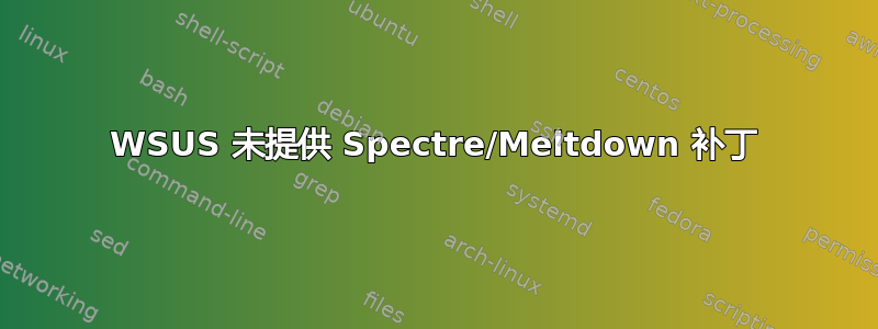 WSUS 未提供 Spectre/Meltdown 补丁