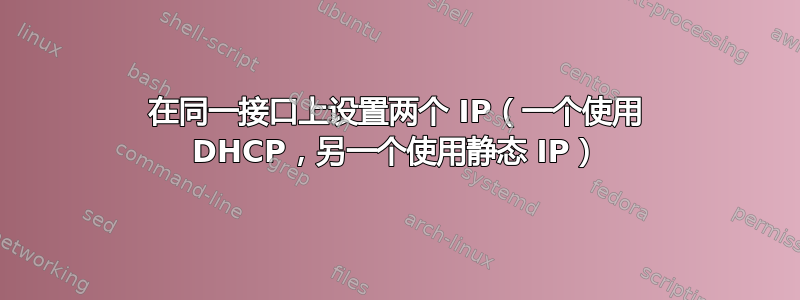 在同一接口上设置两个 IP（一个使用 DHCP，另一个使用静态 IP）