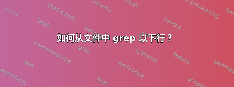 如何从文件中 grep 以下行？