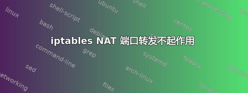 iptables NAT 端口转发不起作用