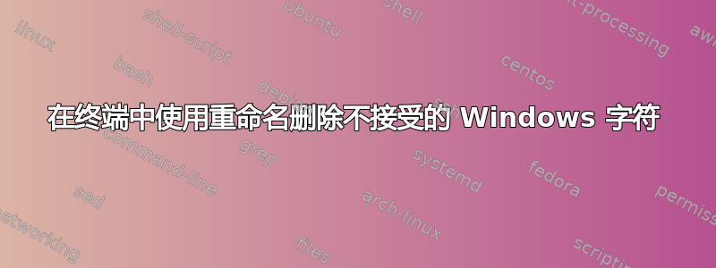 在终端中使用重命名删除不接受的 Windows 字符